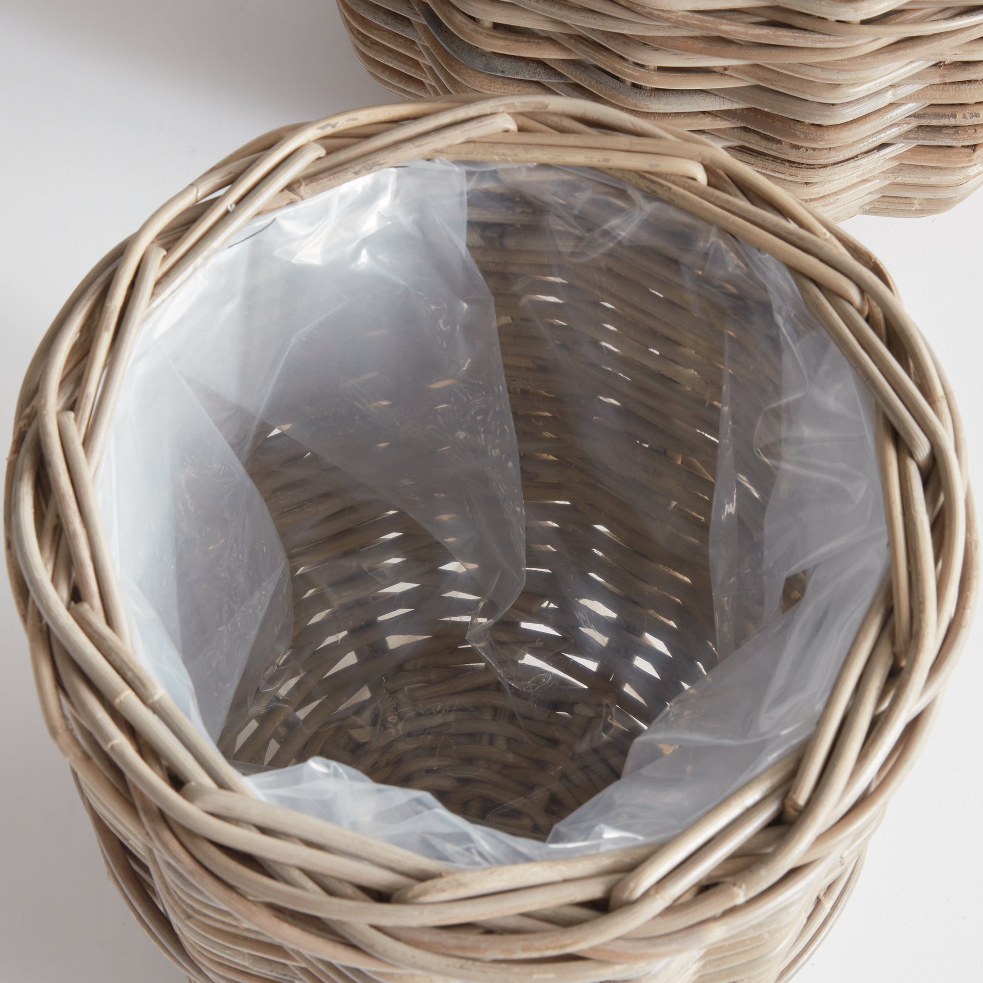 Gray Woven Basket Planters, Assorted