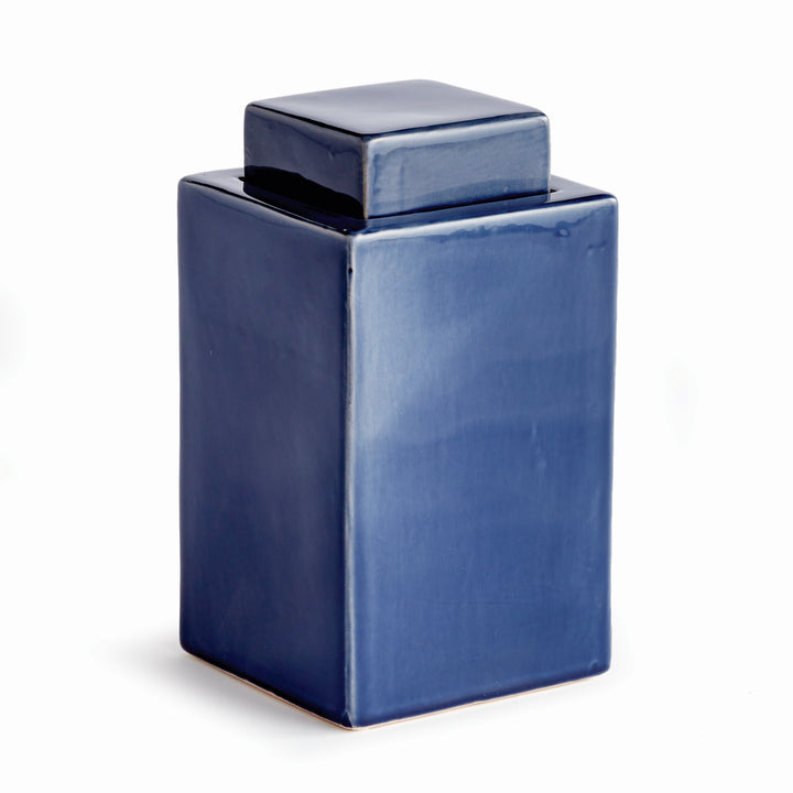 Blue Contemporary Square Jar, Large