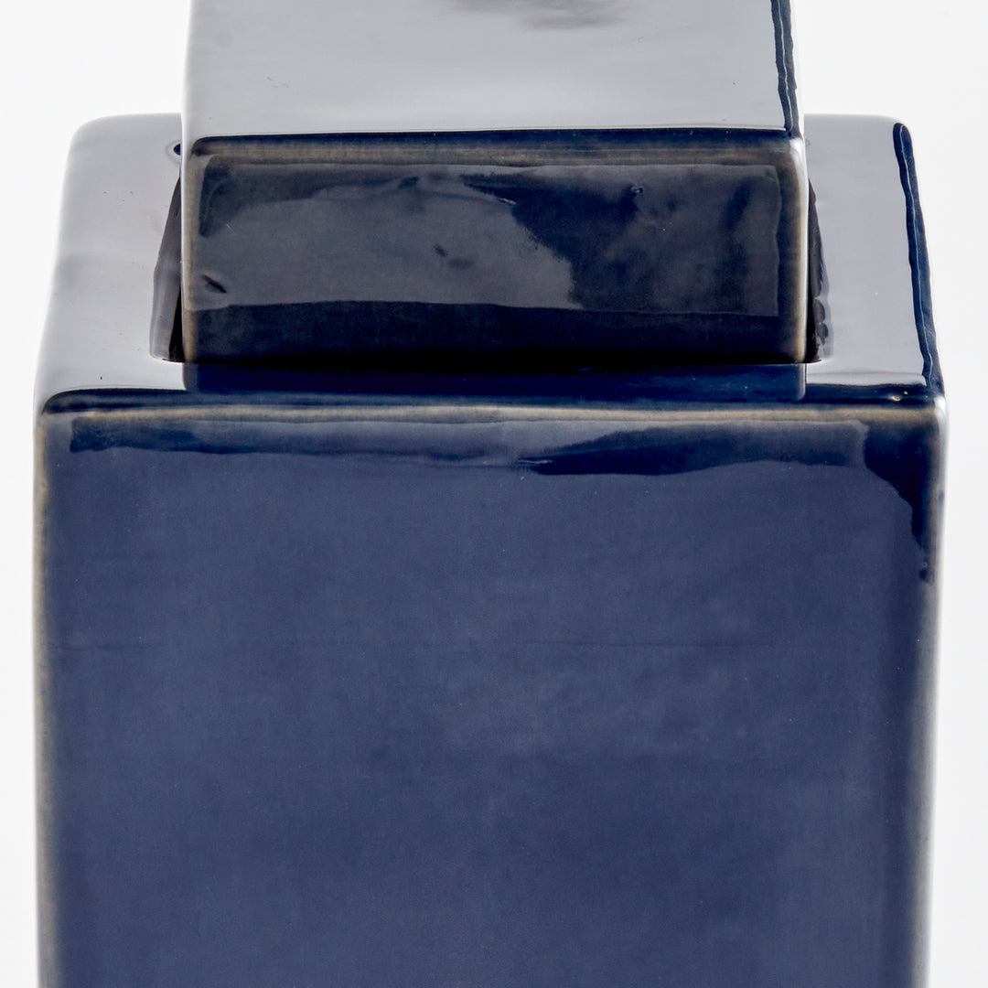 Blue Contemporary Square Jar, Medium