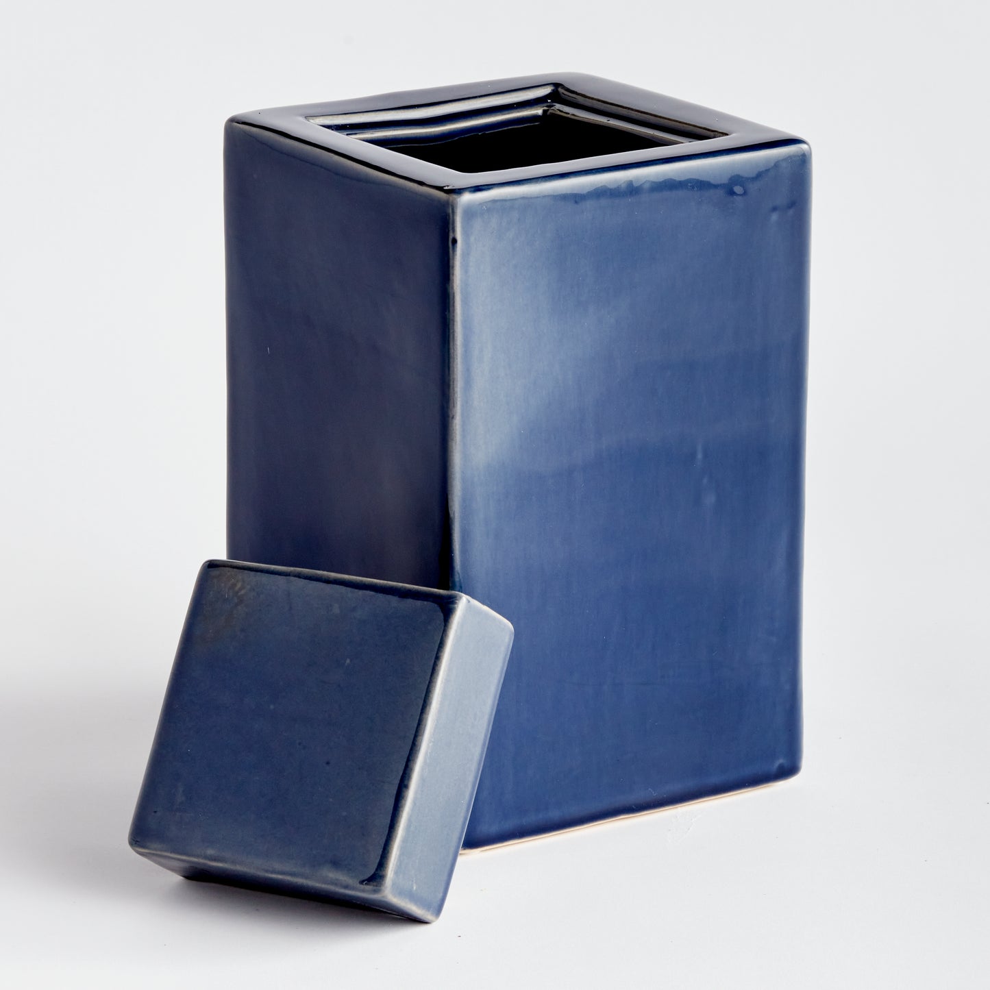 Blue Contemporary Square Jar, Large