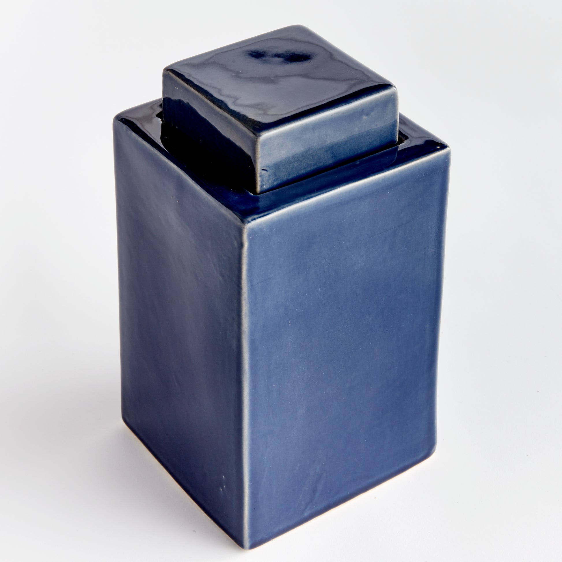 Blue Contemporary Square Jar, Large