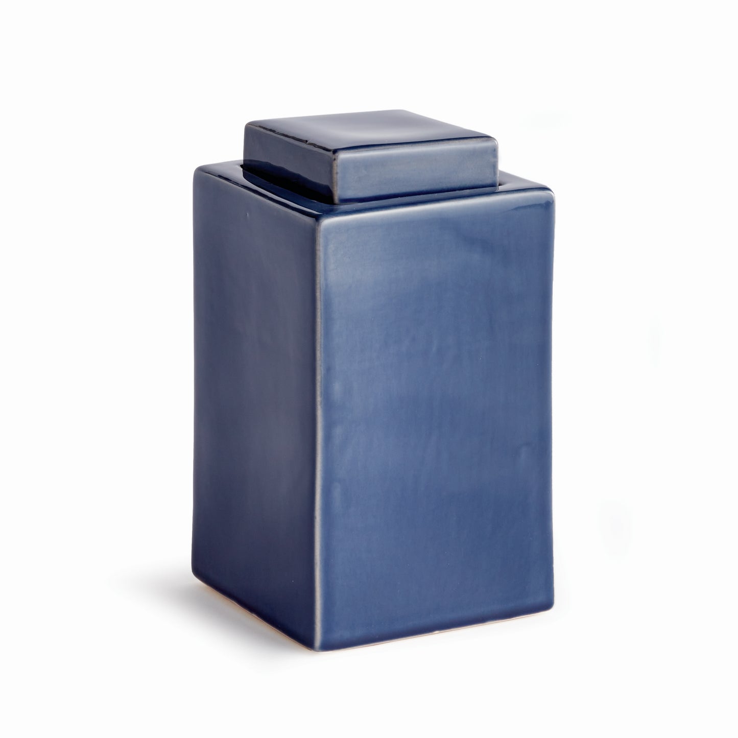 Blue Contemporary Square Jar, Medium