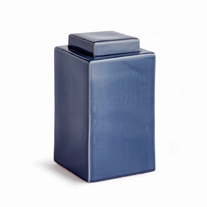 Blue Contemporary Square Jar, Medium