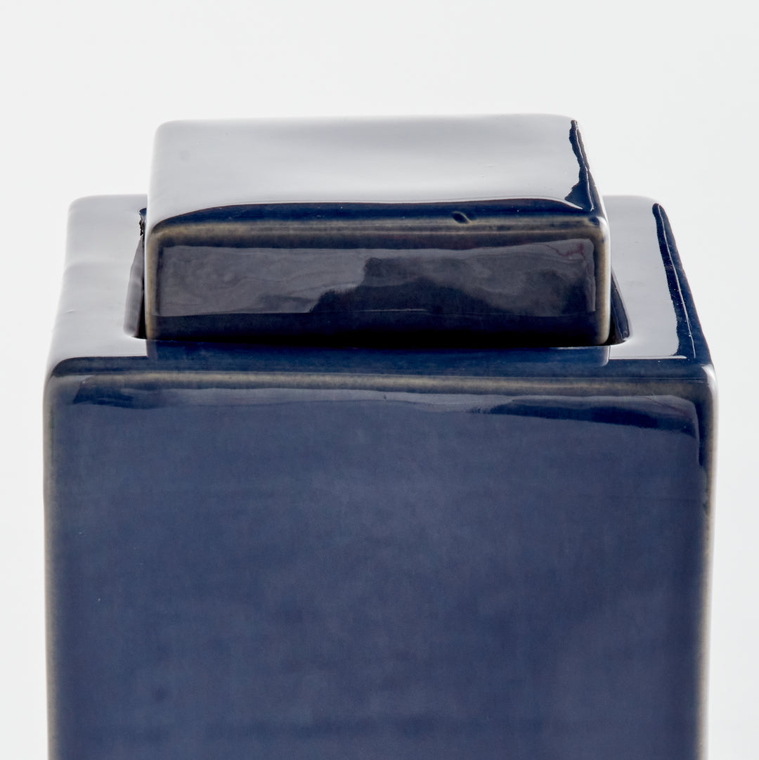 Blue Contemporary Square Jar, Medium