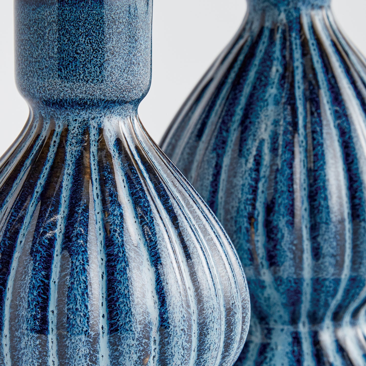 Blue Glaze Candleholders