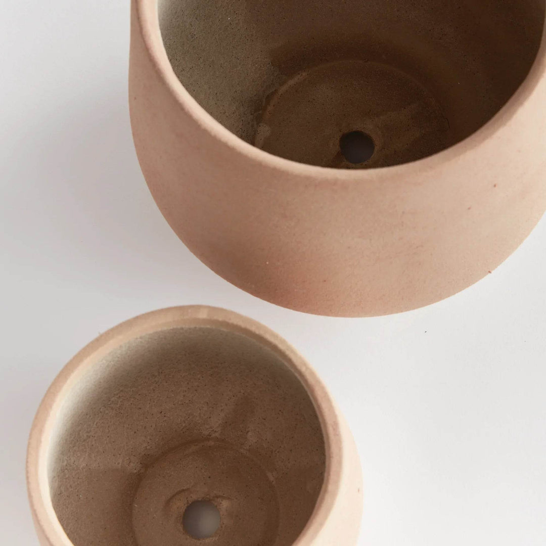 Handcrafted Stoneware Pot Set with Cold Finish