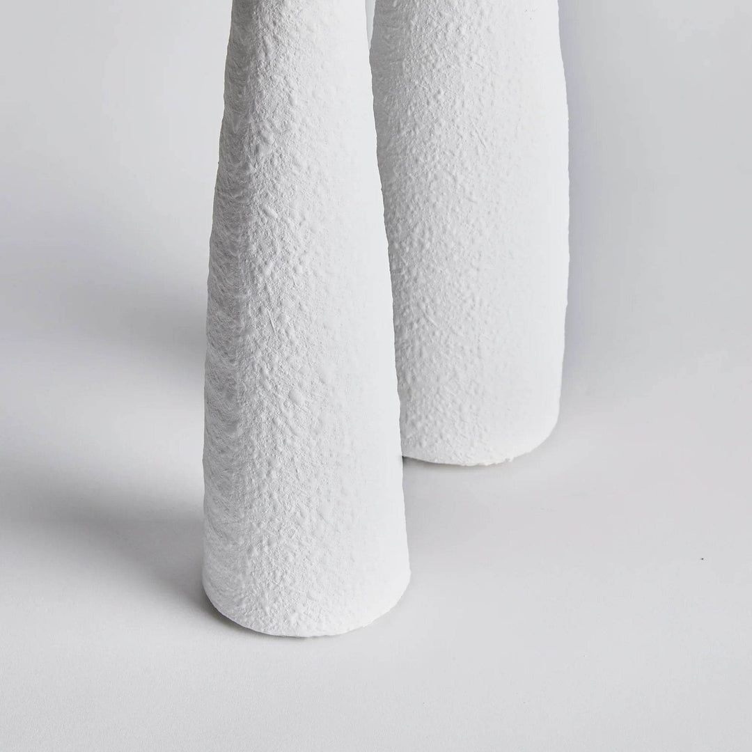 Modern Matte White Candlestands Set