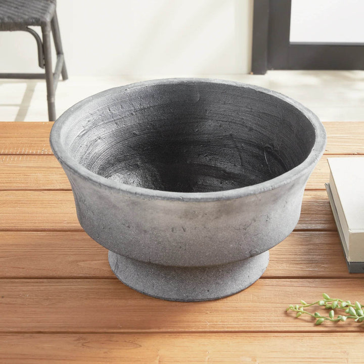 Handcrafted Washed Black Terracotta Bowl - Delamere Design