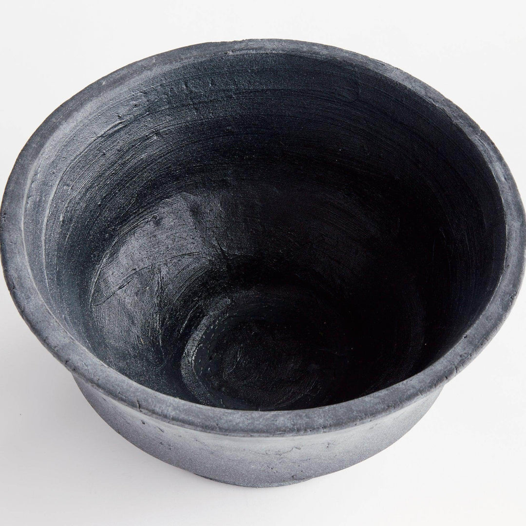 Handcrafted Washed Black Terracotta Bowl - Delamere Design