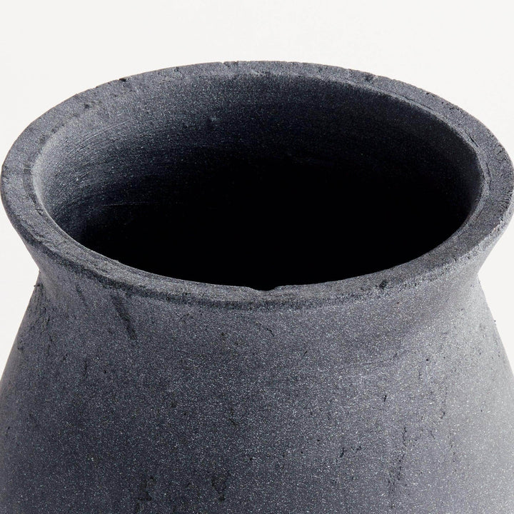 Rustic Terracotta Vase with Aged Finish Top View