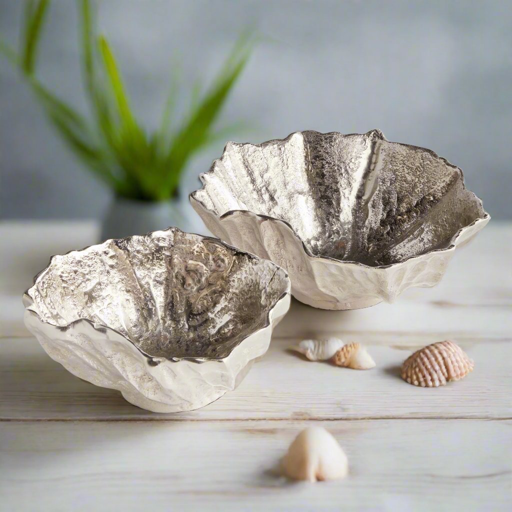 Silver Seashell Decorative Bowls