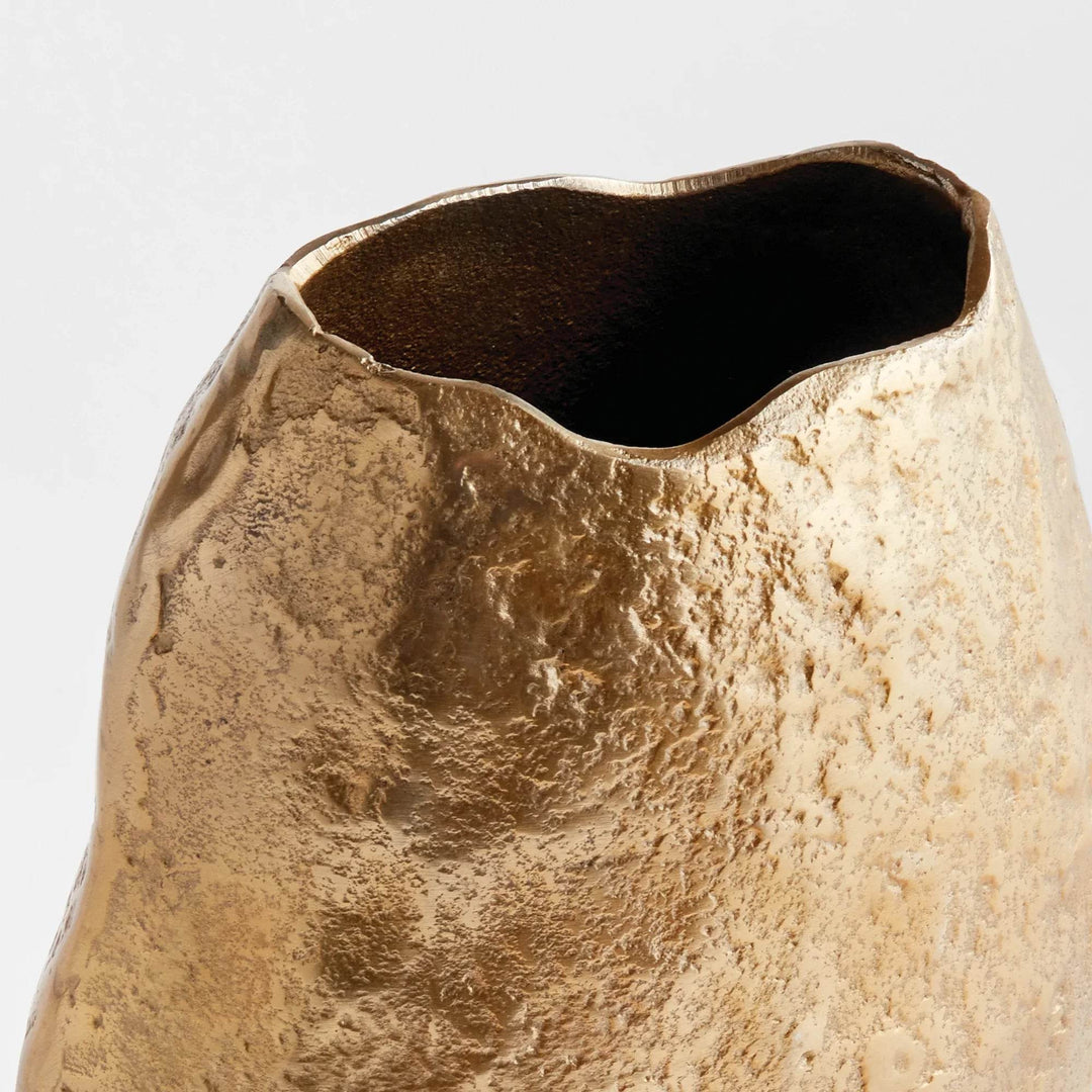 Modern Organic Tall Gold Vase for Mantels and Shelves
