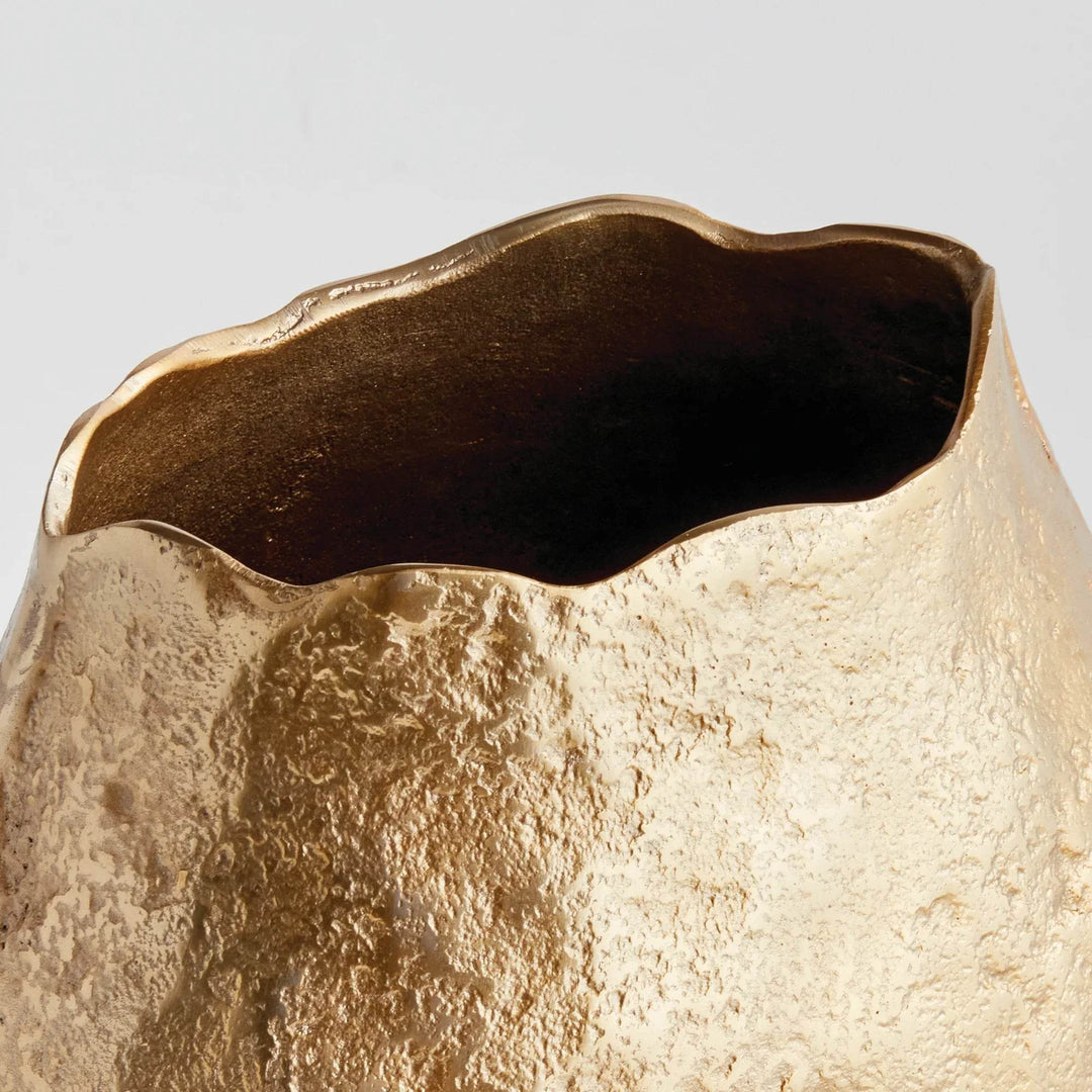Organic Short Golden Vase for Modern Home Decor