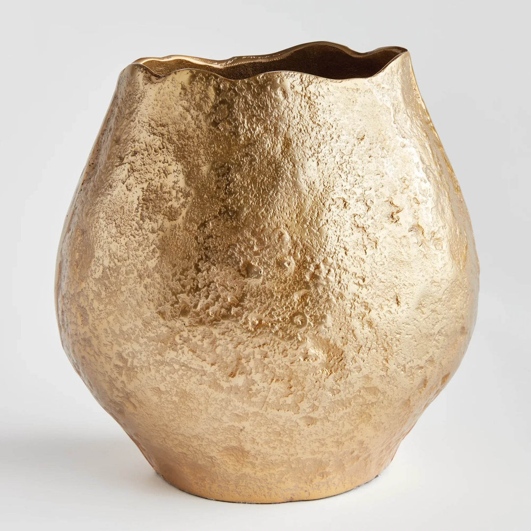 Organic Short Golden Vase for Modern Home Decor