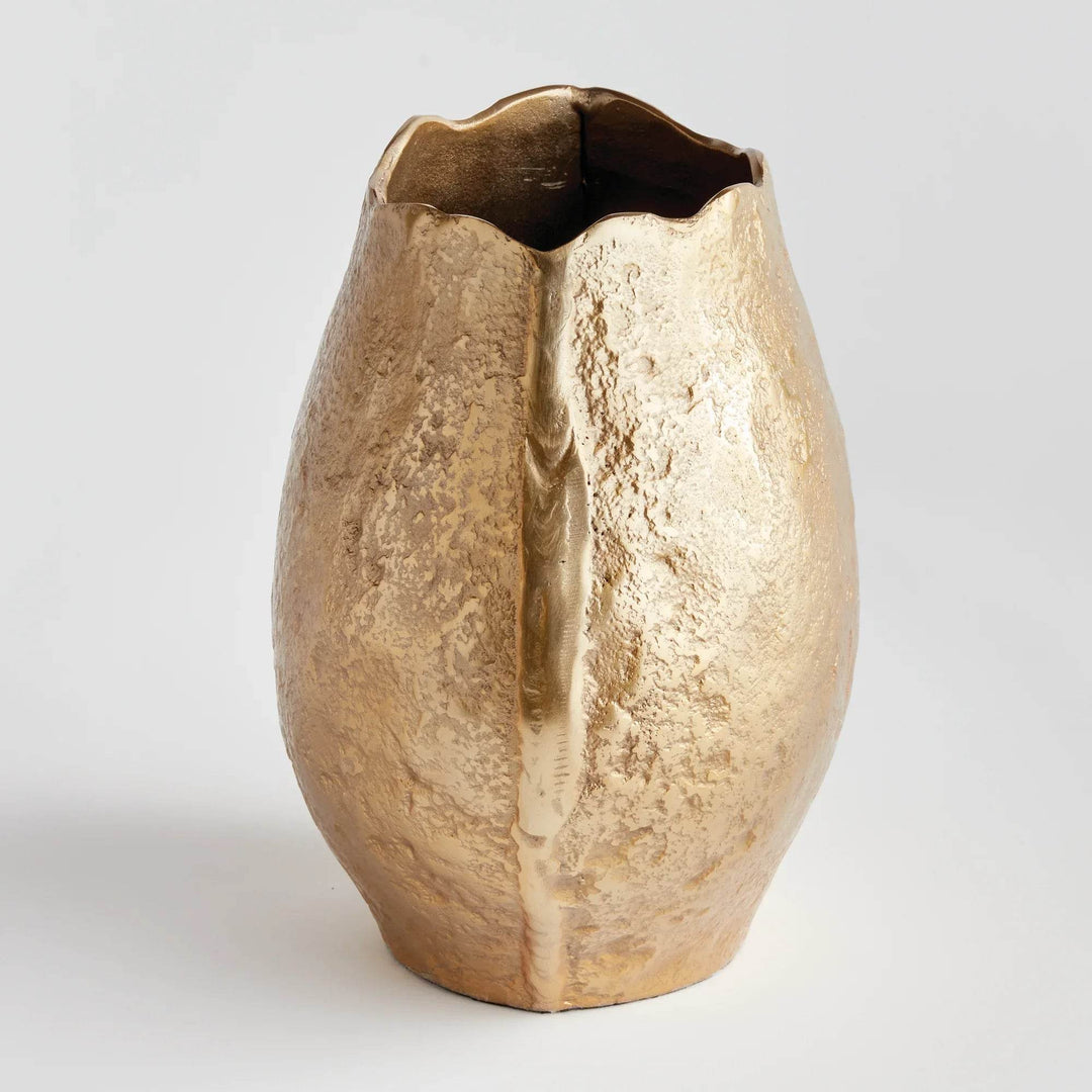 Organic Short Golden Vase for Modern Home Decor