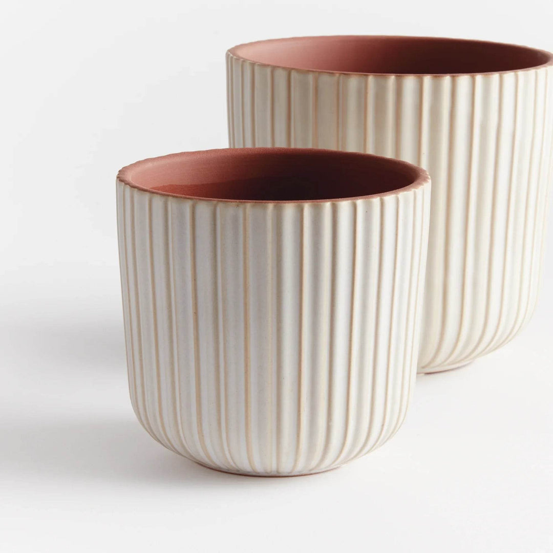 Veranda White Planter Cachepots, Set of 2
