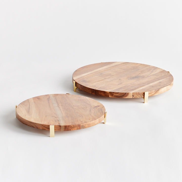 Elegant Acacia Wood Serving Boards with Stands