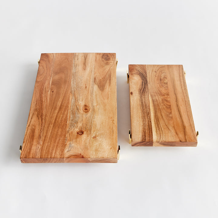 Elegant Acacia Wood Serving Board Set