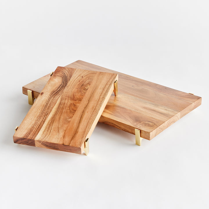 Elegant Acacia Wood Serving Board Set