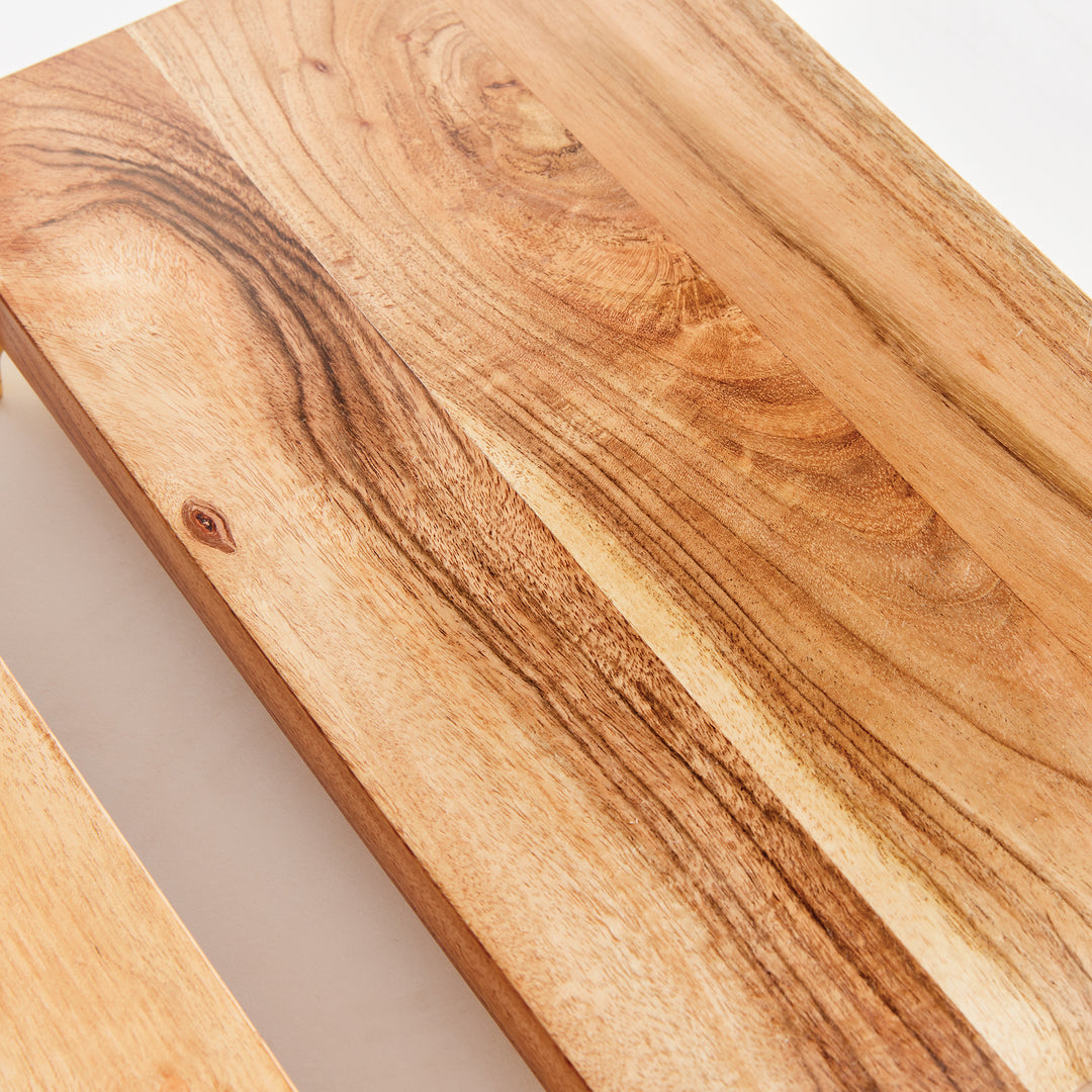 Elegant Acacia Wood Serving Board Set