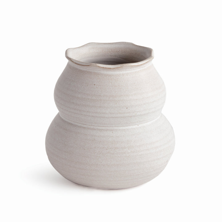 Hand-Thrown Small White Ceramic Vase with Matte Finish