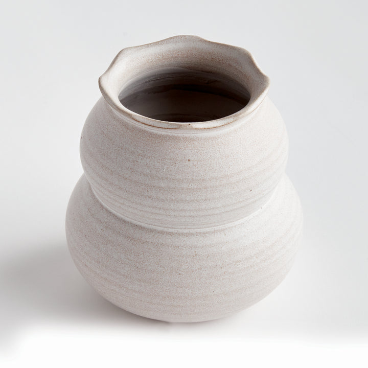 Hand-Thrown Small White Ceramic Vase with Matte Finish