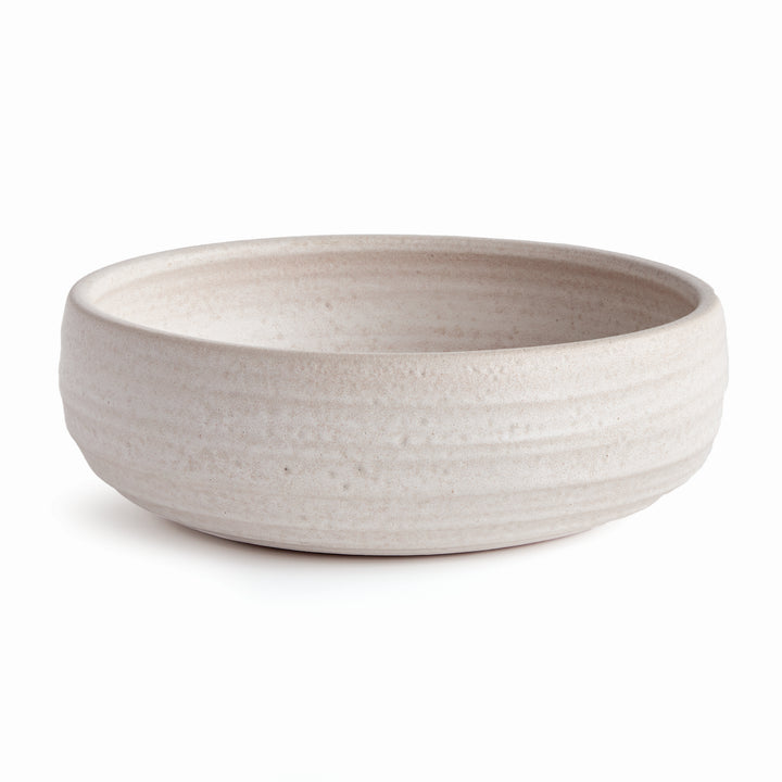 Hand-Thrown White Ceramic Decorative Bowl with Matte Finish