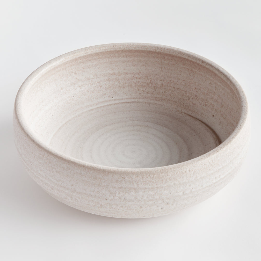 Hand-Thrown White Ceramic Decorative Bowl with Matte Finish