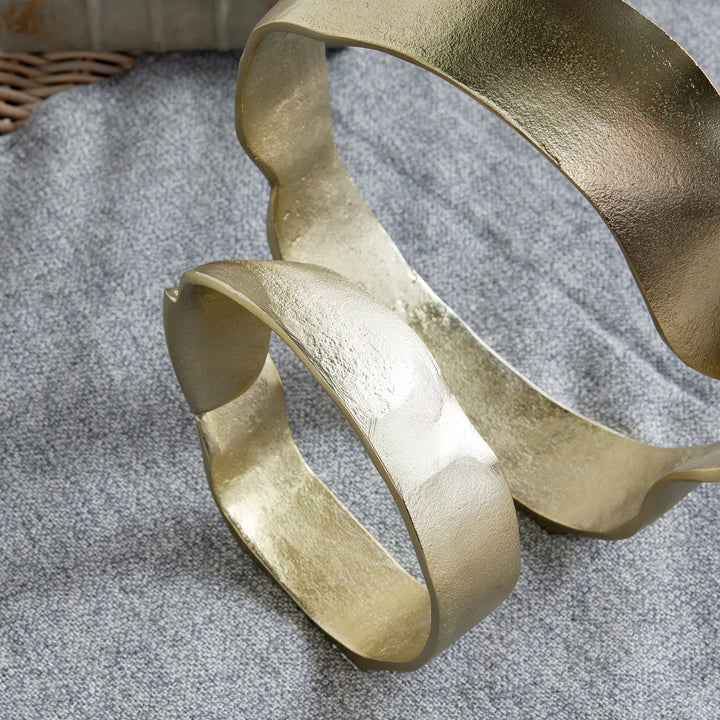 Abstract Gold Sculptures, Set Of 2