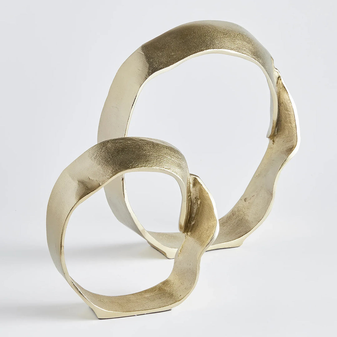 Abstract Gold Sculptures, Set Of 2
