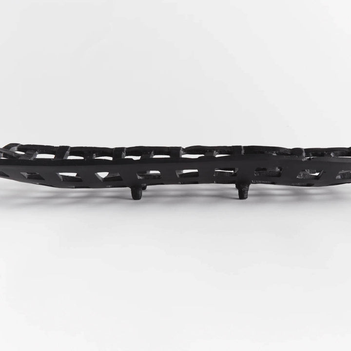 Decorative Rectangular Tray Centerpiece, Black