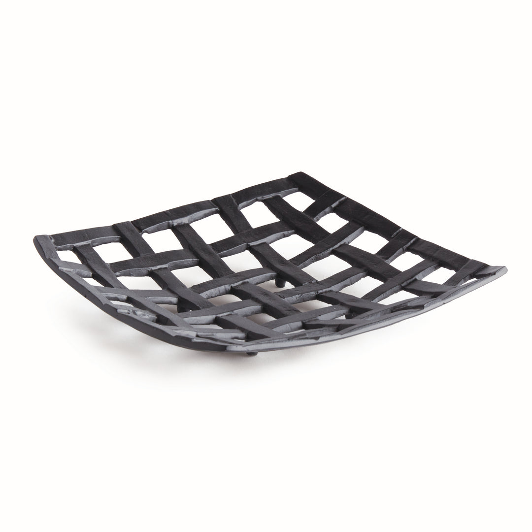 Decorative Square Tray Centerpiece, Black