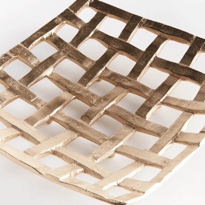 Champagne Gold Decorative Square Tray, Top