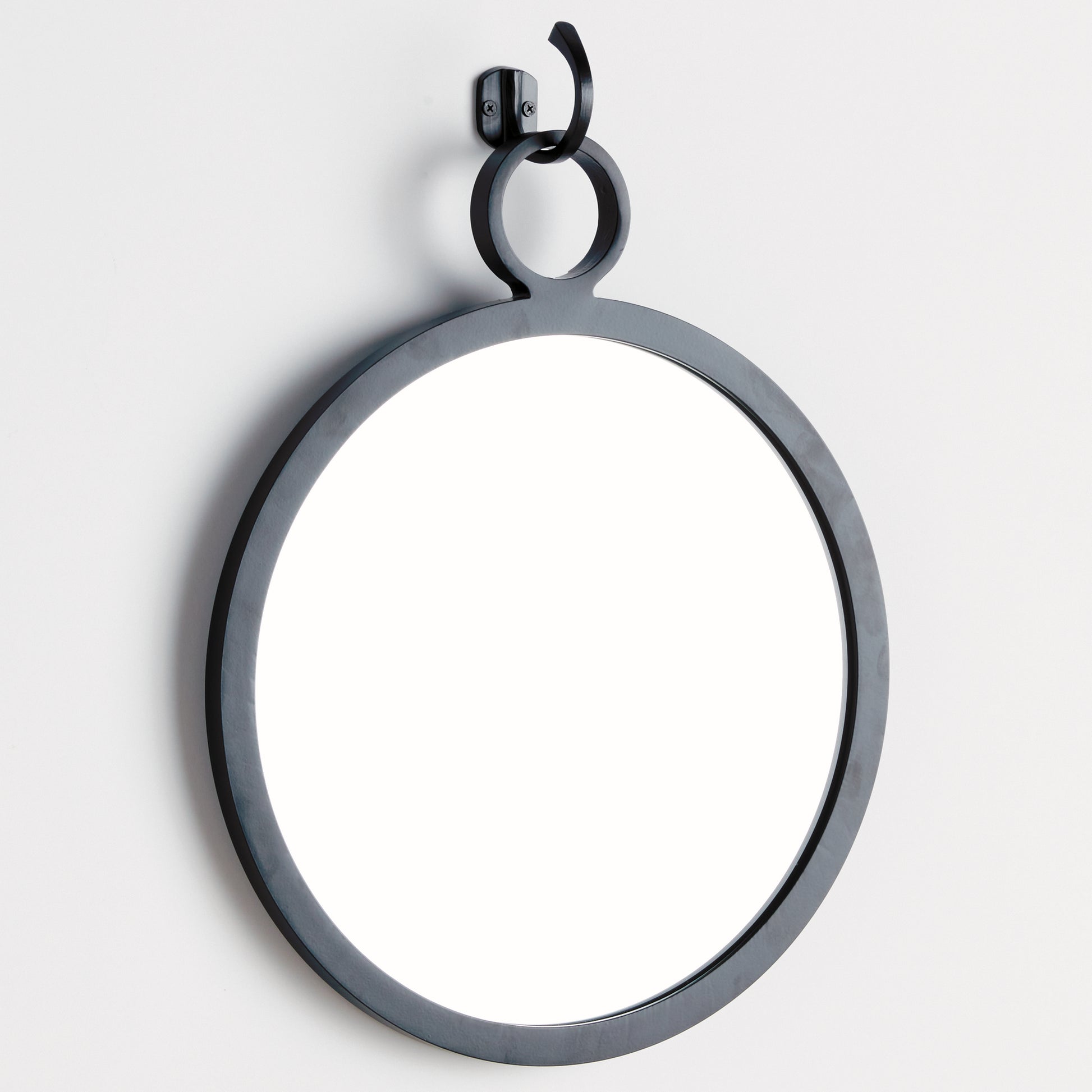 Round Hanging Wall Mirror, Black