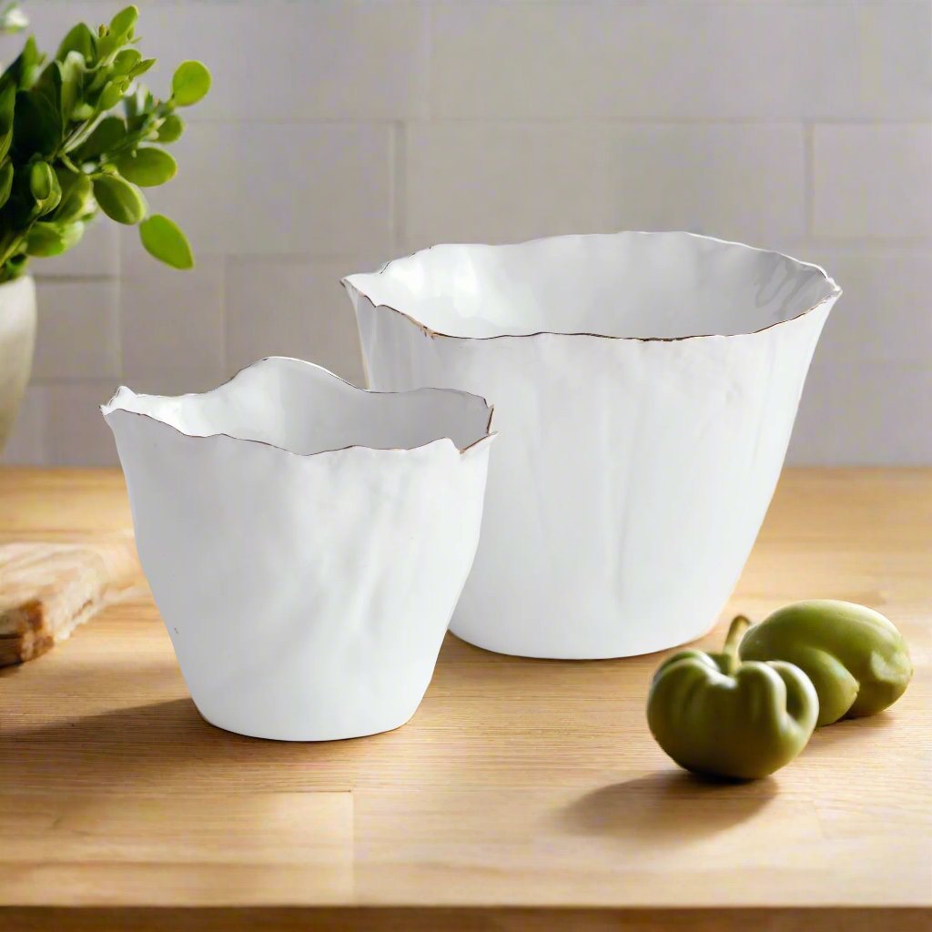 White Cachepots Planters