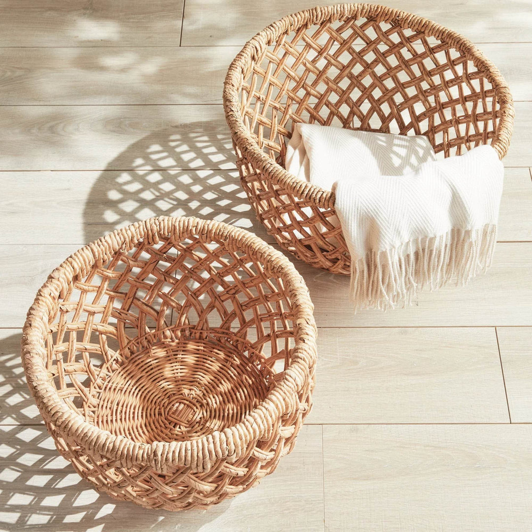 Handwoven Banana Rattan Baskets for Elegant Storage and Decor