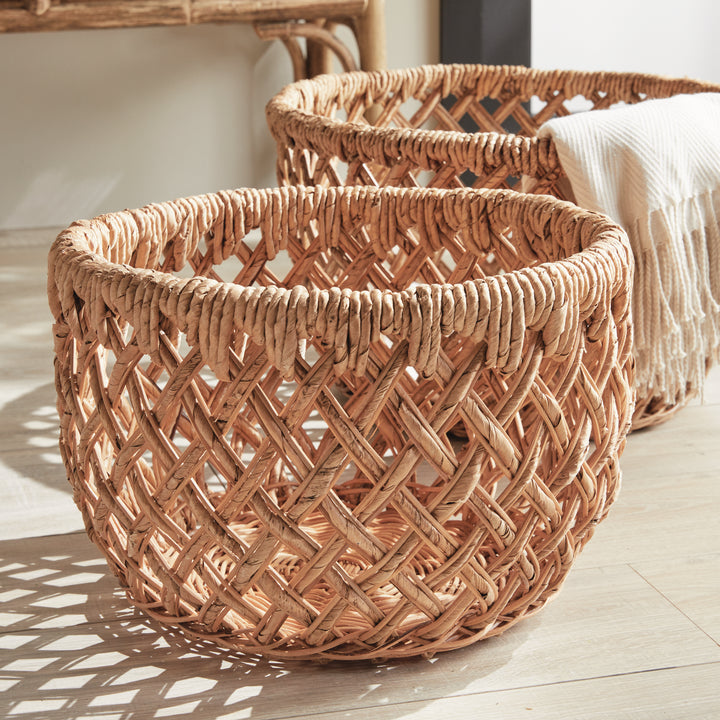 Handwoven Banana Rattan Baskets for Elegant Storage and Decor