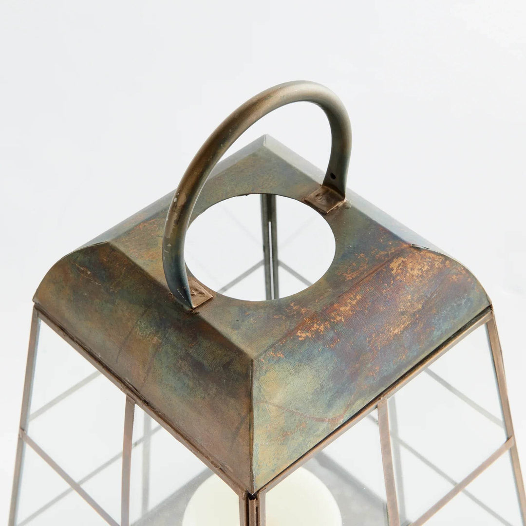 Small Antique Brass Lantern with Modern Design