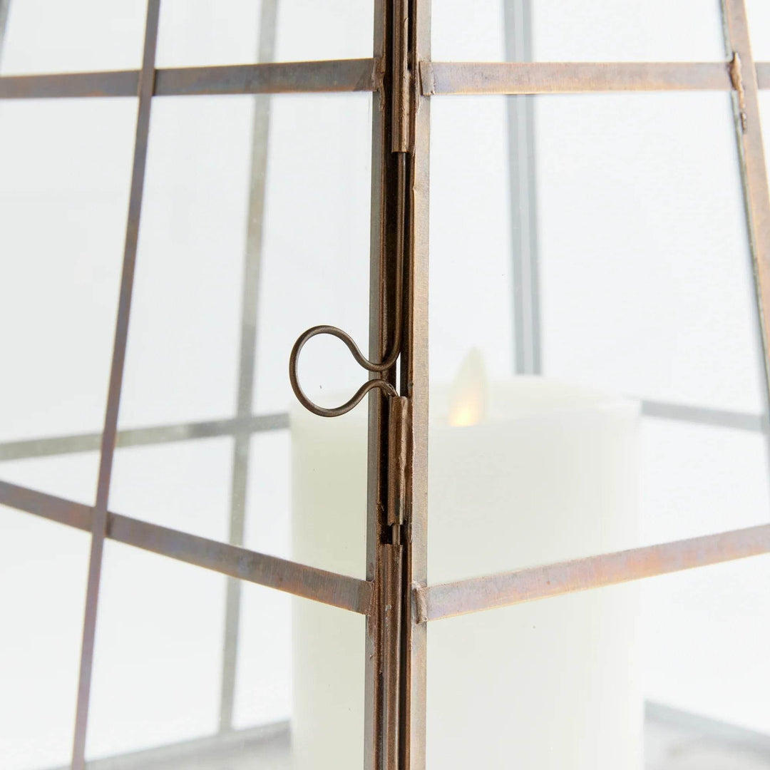 Small Antique Brass Lantern with Modern Design