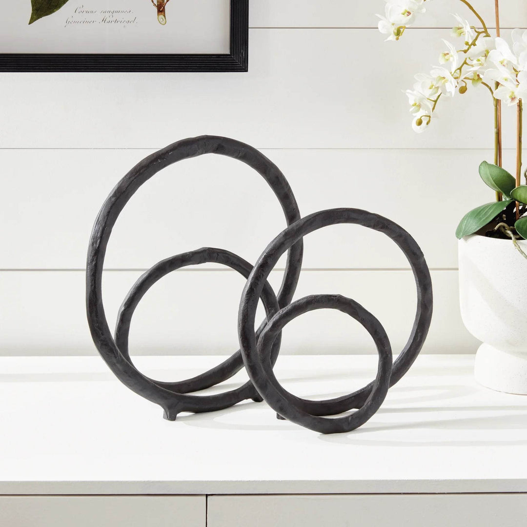 Modern Black and Bronze Sculptures - Set of 2