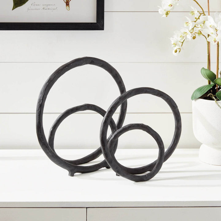 Modern Black and Bronze Sculptures - Set of 2