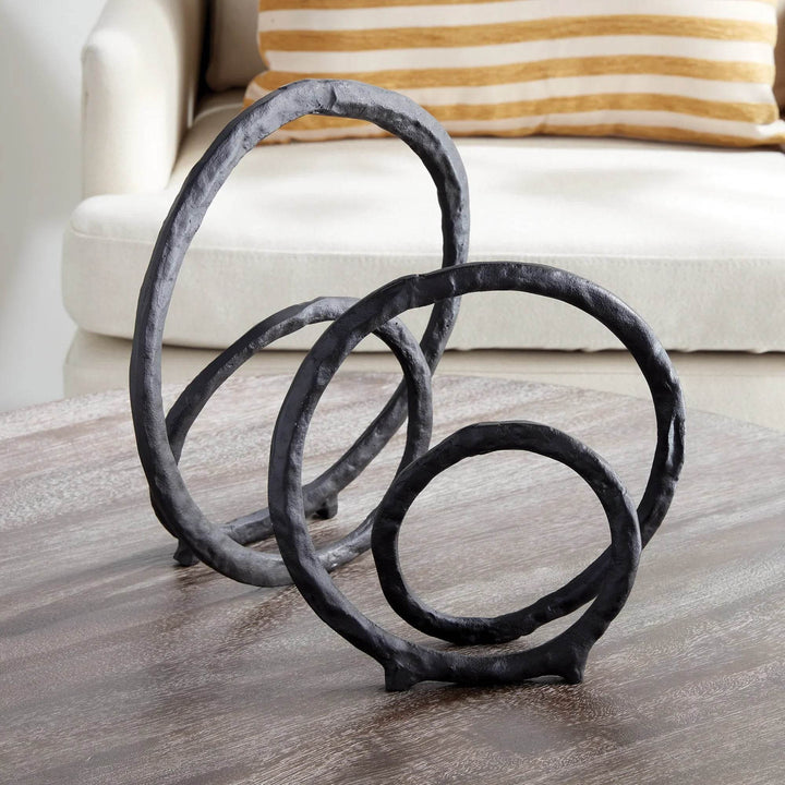 Modern Black and Bronze Sculptures - Set of 2