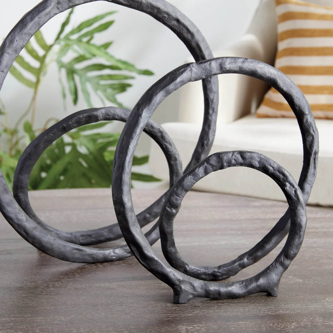 Modern Black and Bronze Sculptures - Set of 2