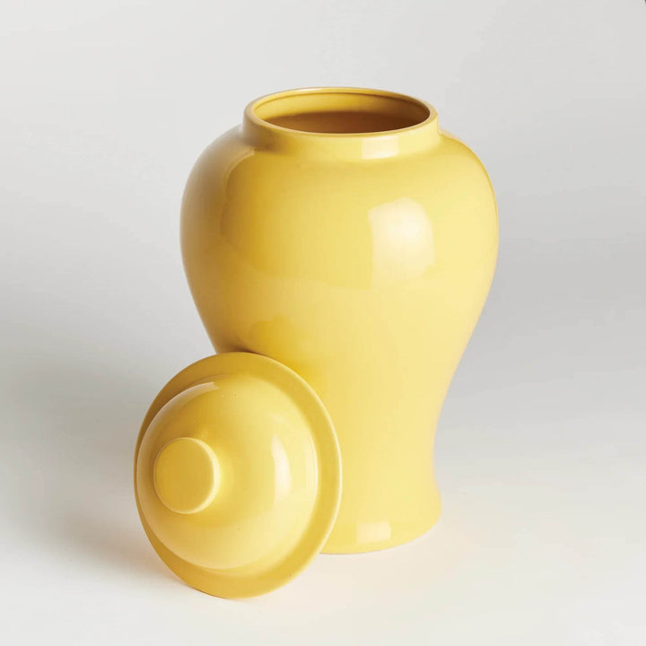 Lili Yellow Ceramic Lidded Ginger Jar - Small