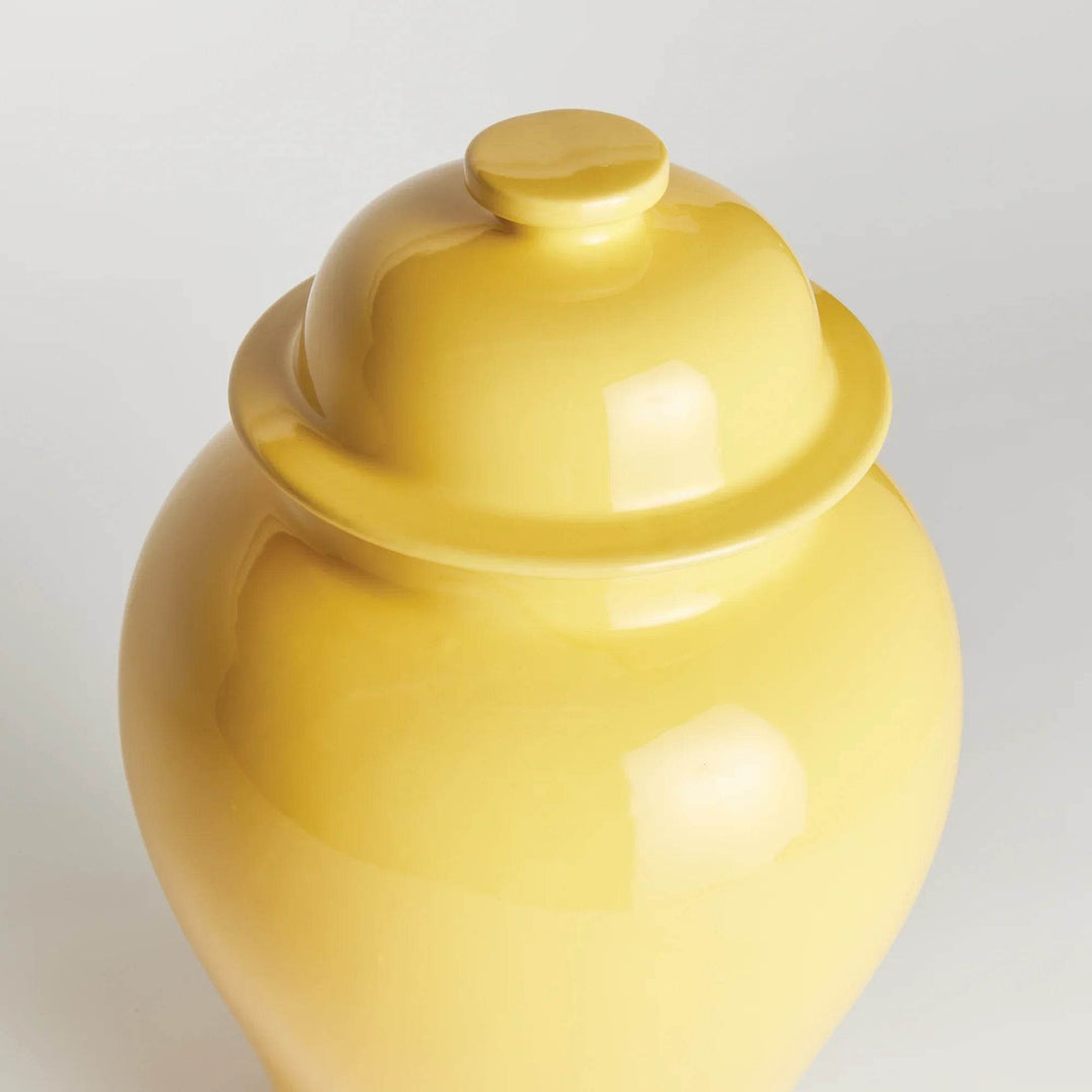 Lili Yellow Ceramic Lidded Ginger Jar - Small