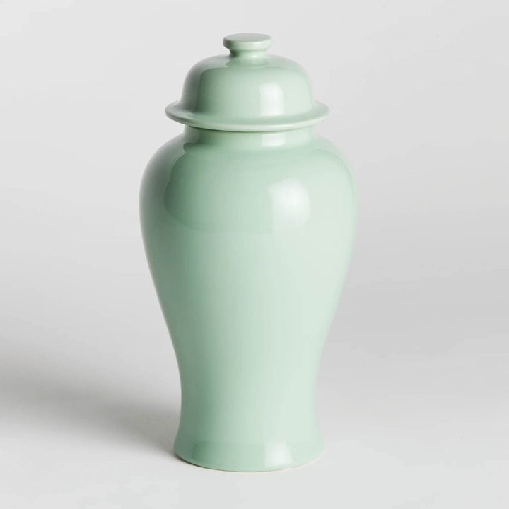 Lili Green Ceramic Lidded Mini Ginger Jar, Large