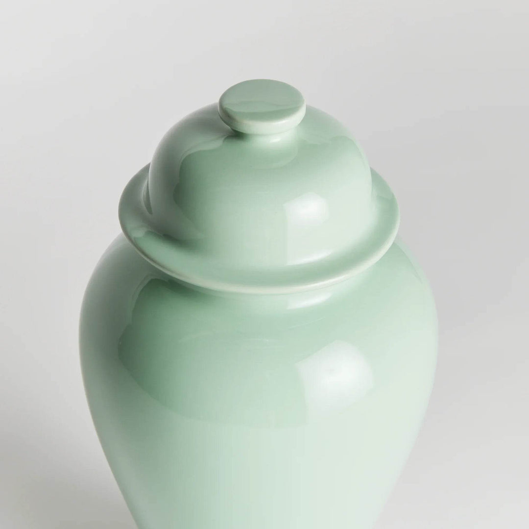 Lili Green Ceramic Lidded Mini Ginger Jar, Large