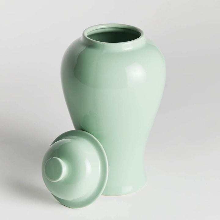 Lili Green Ceramic Lidded Mini Ginger Jar, Large