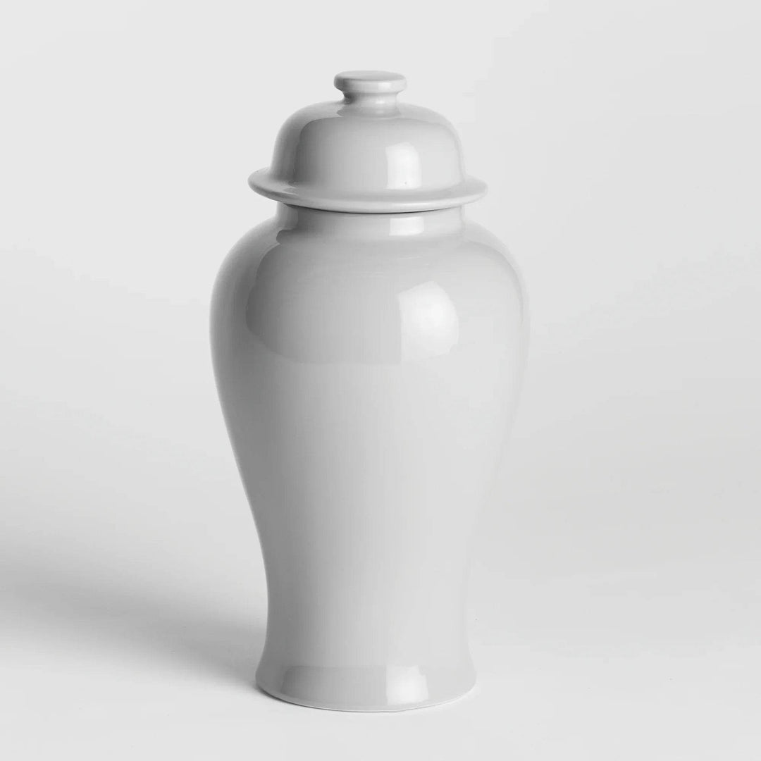 Lili White Ceramic Lidded Ginger Jar - Large