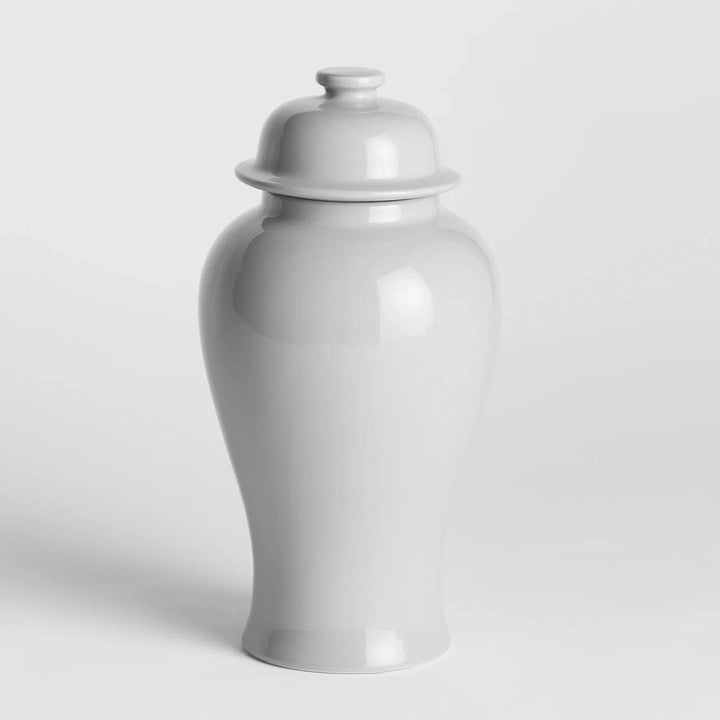 Lili White Ceramic Lidded Ginger Jar - Large